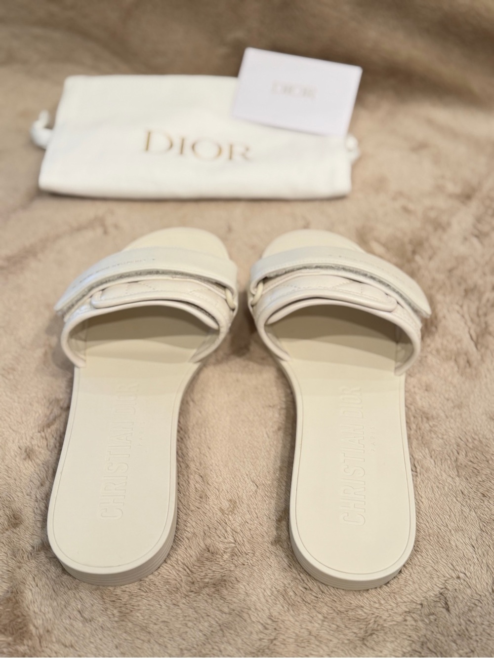 Dior Cream Women's Slides - Picture 4 of 6
